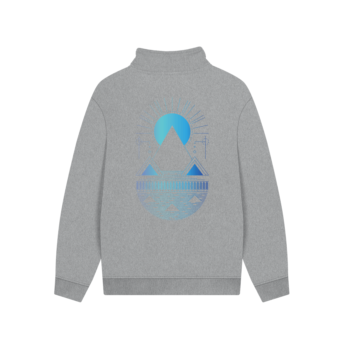 Athletic Grey Printed Sweater Back