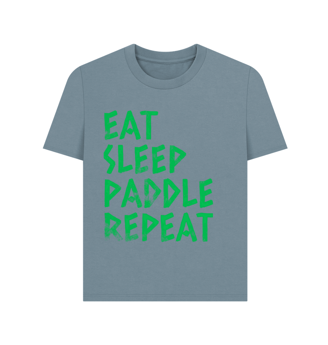 Stone Blue Eat sleep Women's Plain T-shirt