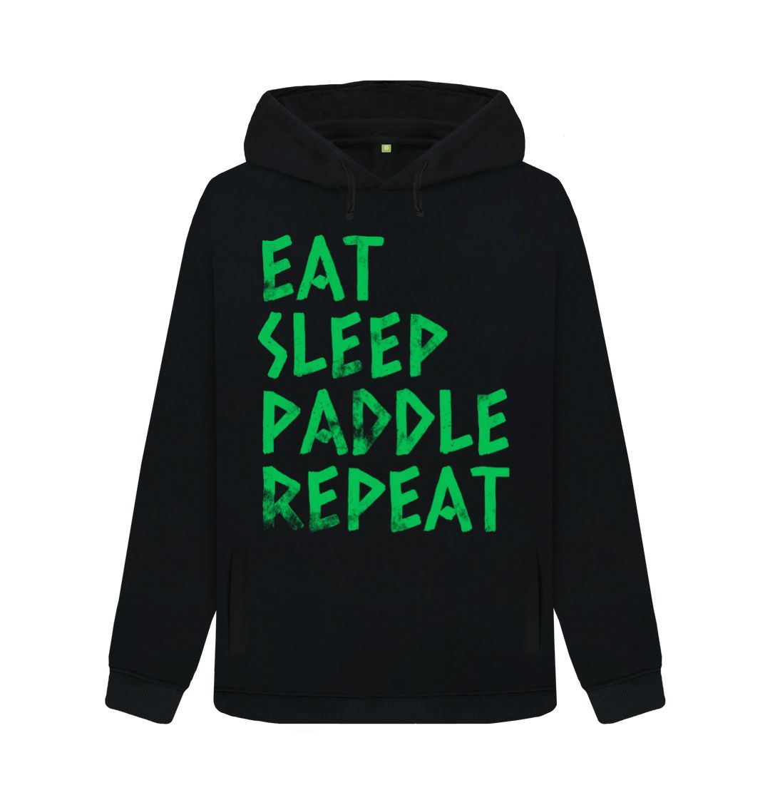 Black Eat Sleep Paddle Repeat hoodie