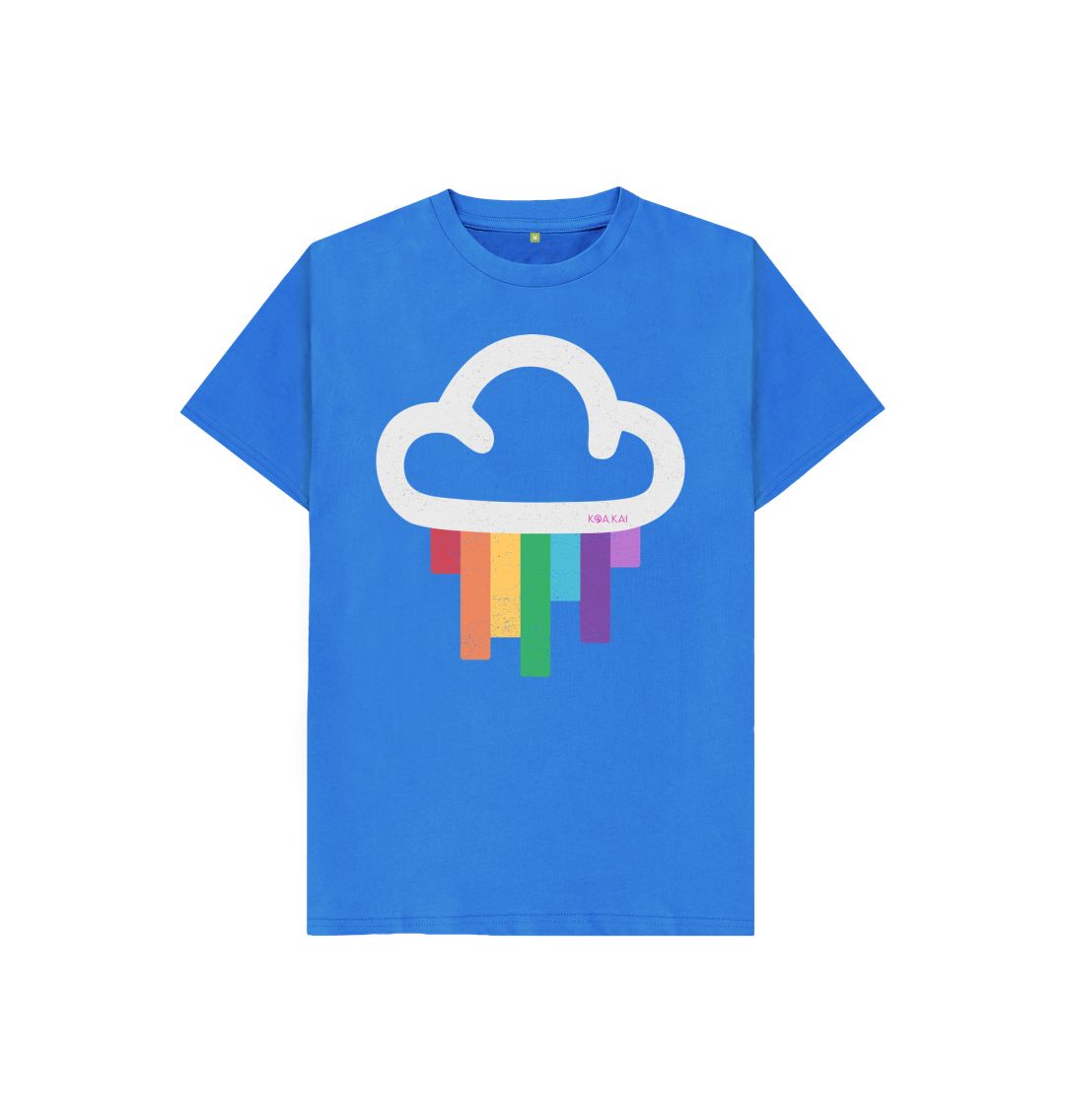 Bright Blue Raining Rainbows tee