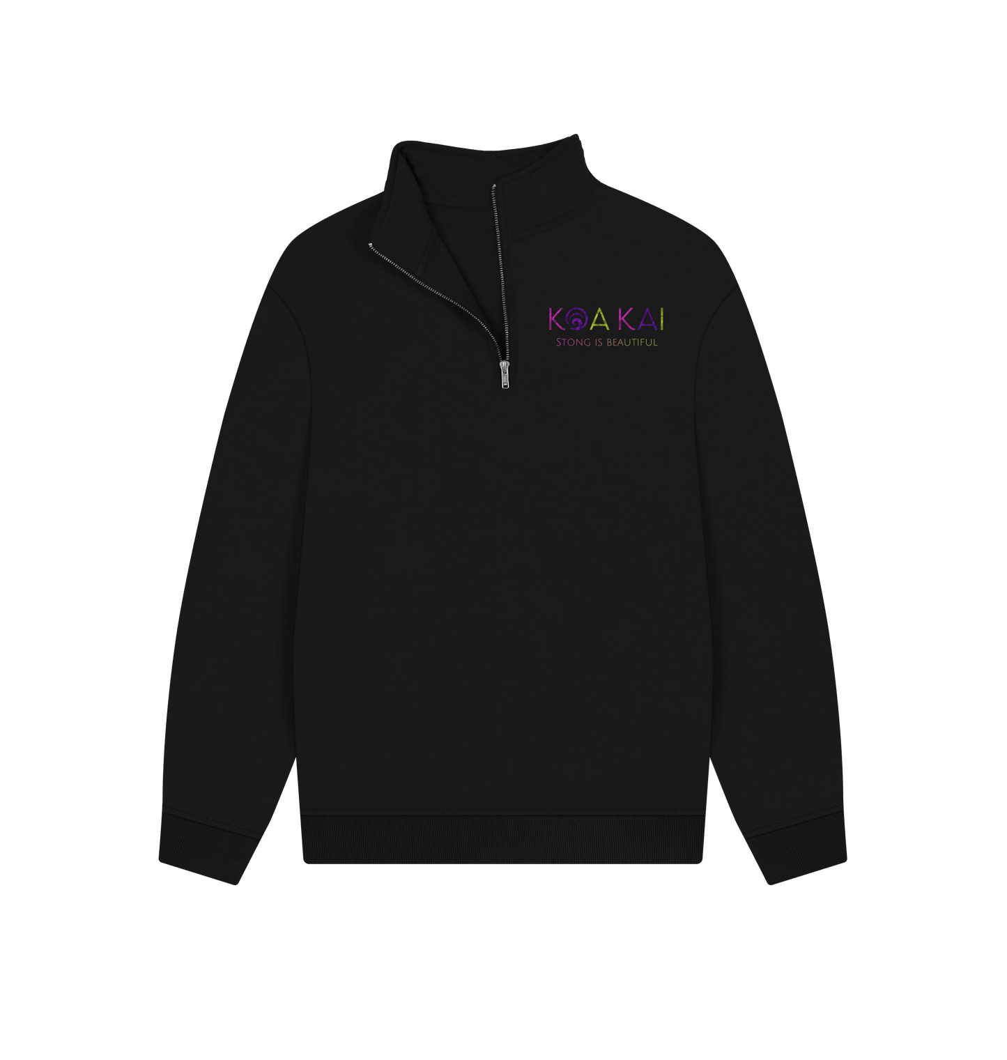 Black Printed Sweater Front