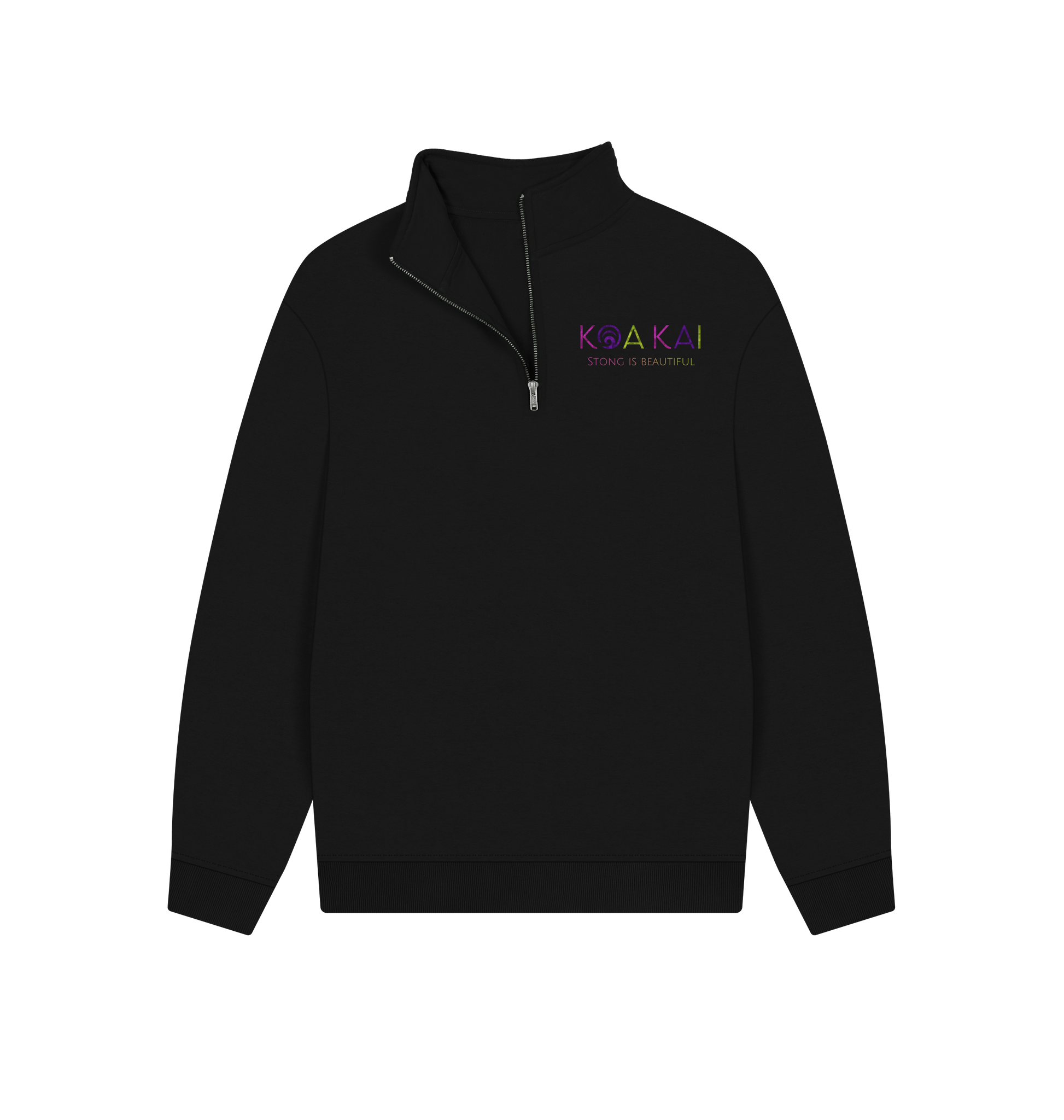 Black Printed Sweater Front