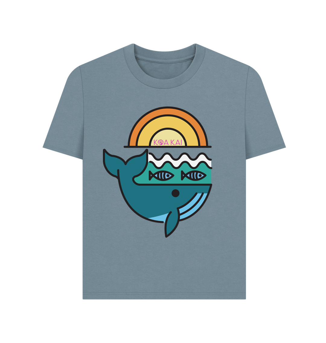 Stone Blue Printed T-shirt Front