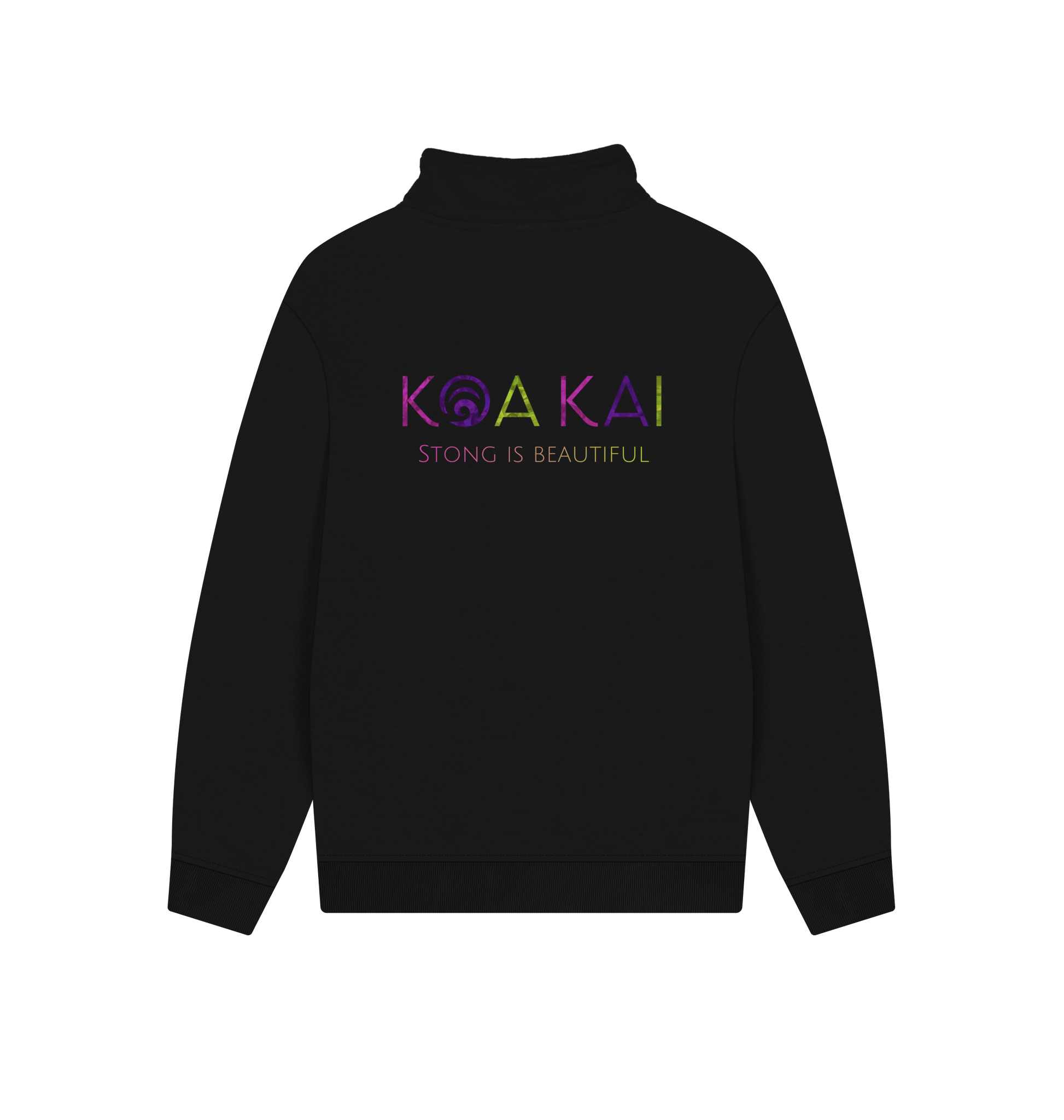 Black Printed Sweater Back