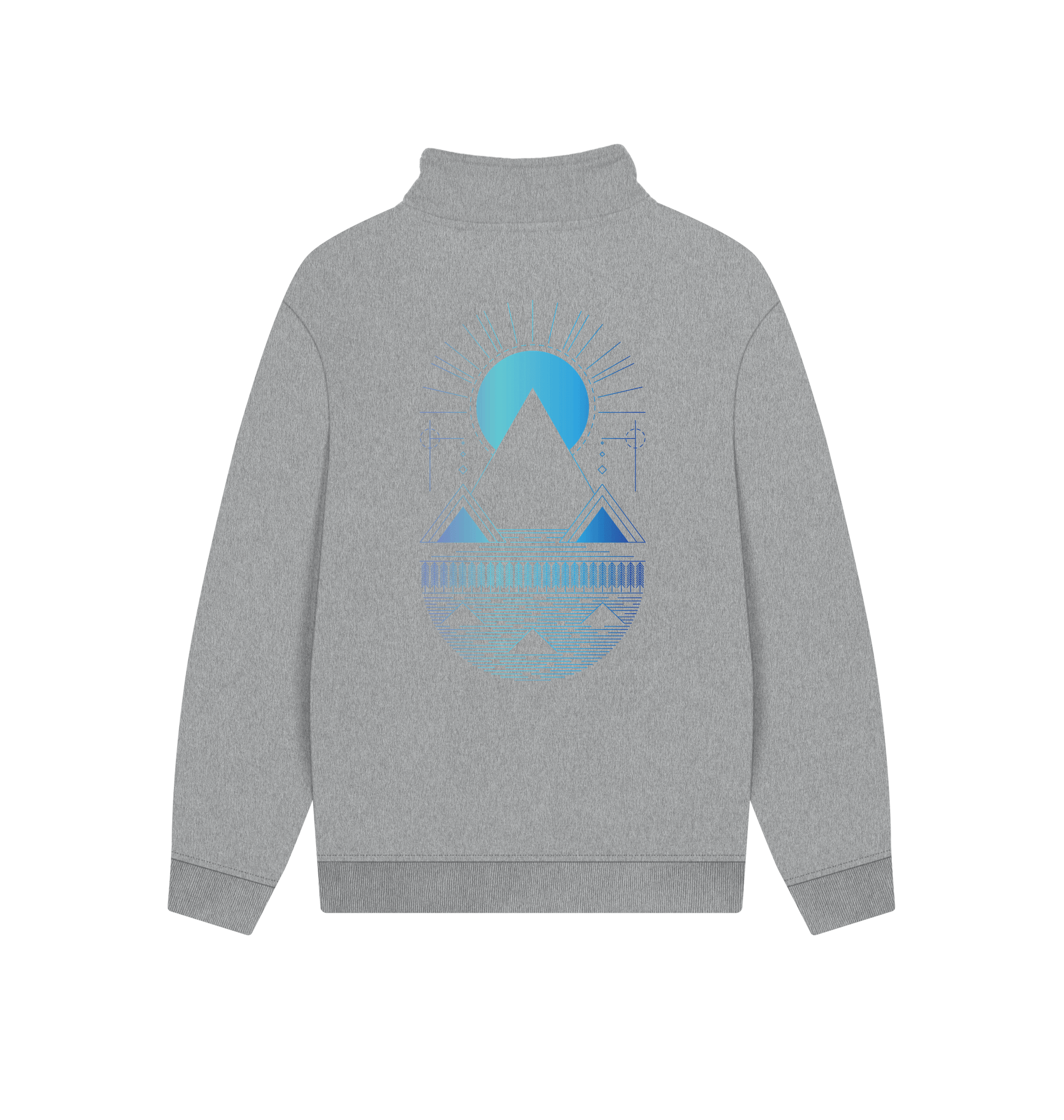Athletic Grey Printed Sweater Back