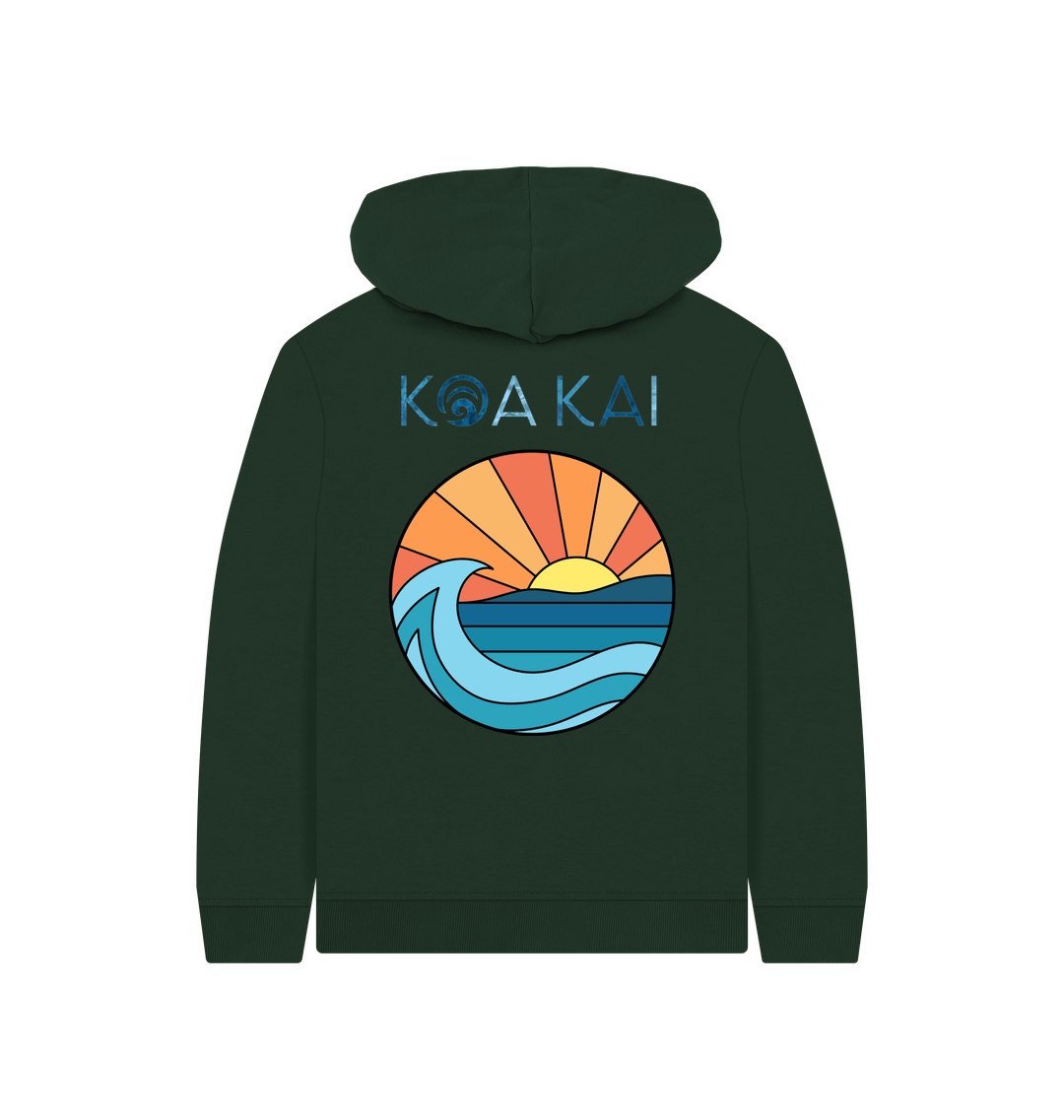 Evergreen Printed Kids Hoodie Back