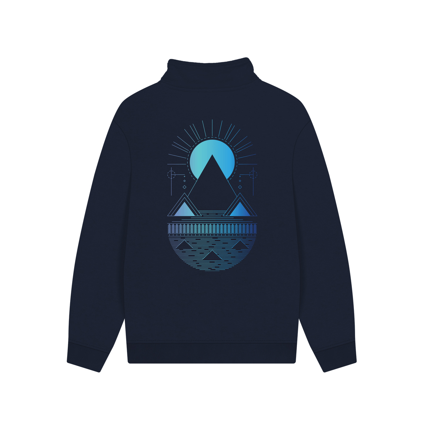 Navy Printed Sweater Back