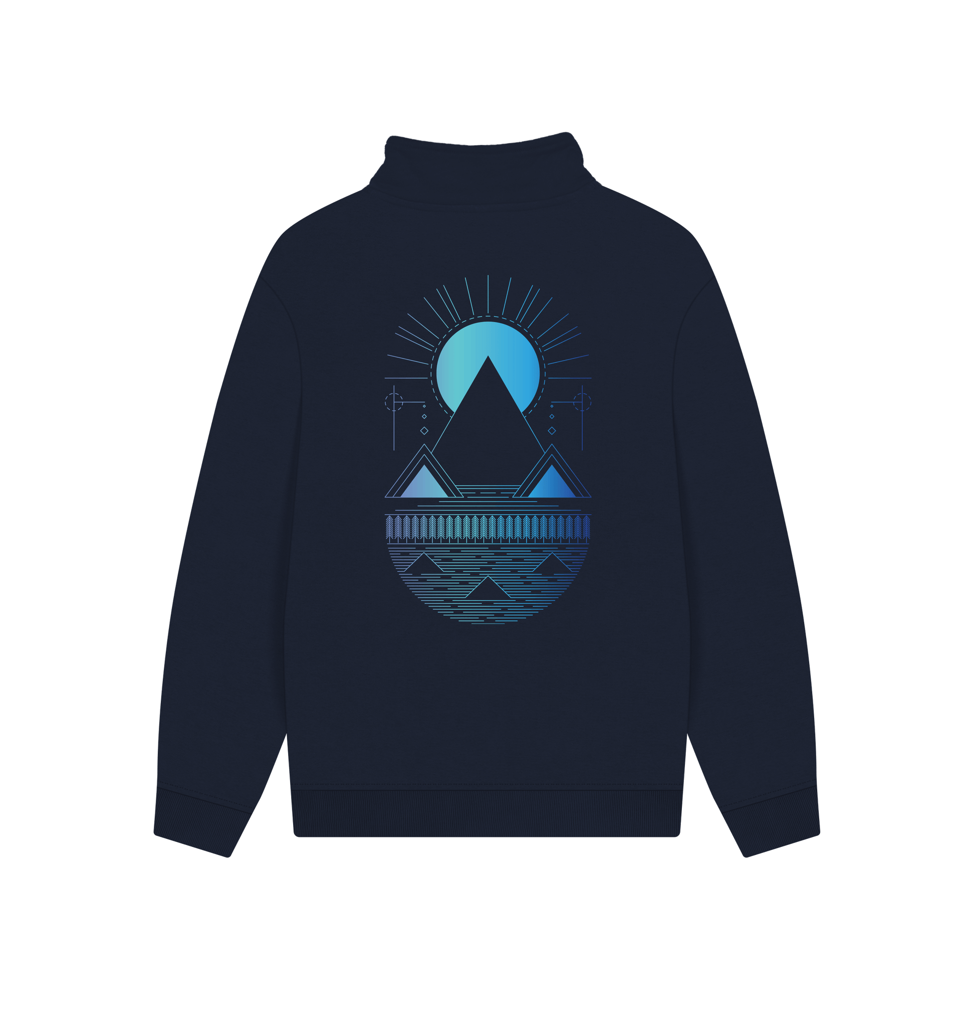 Navy Printed Sweater Back