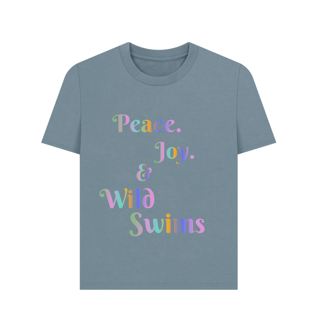 Stone Blue Printed T-shirt Front