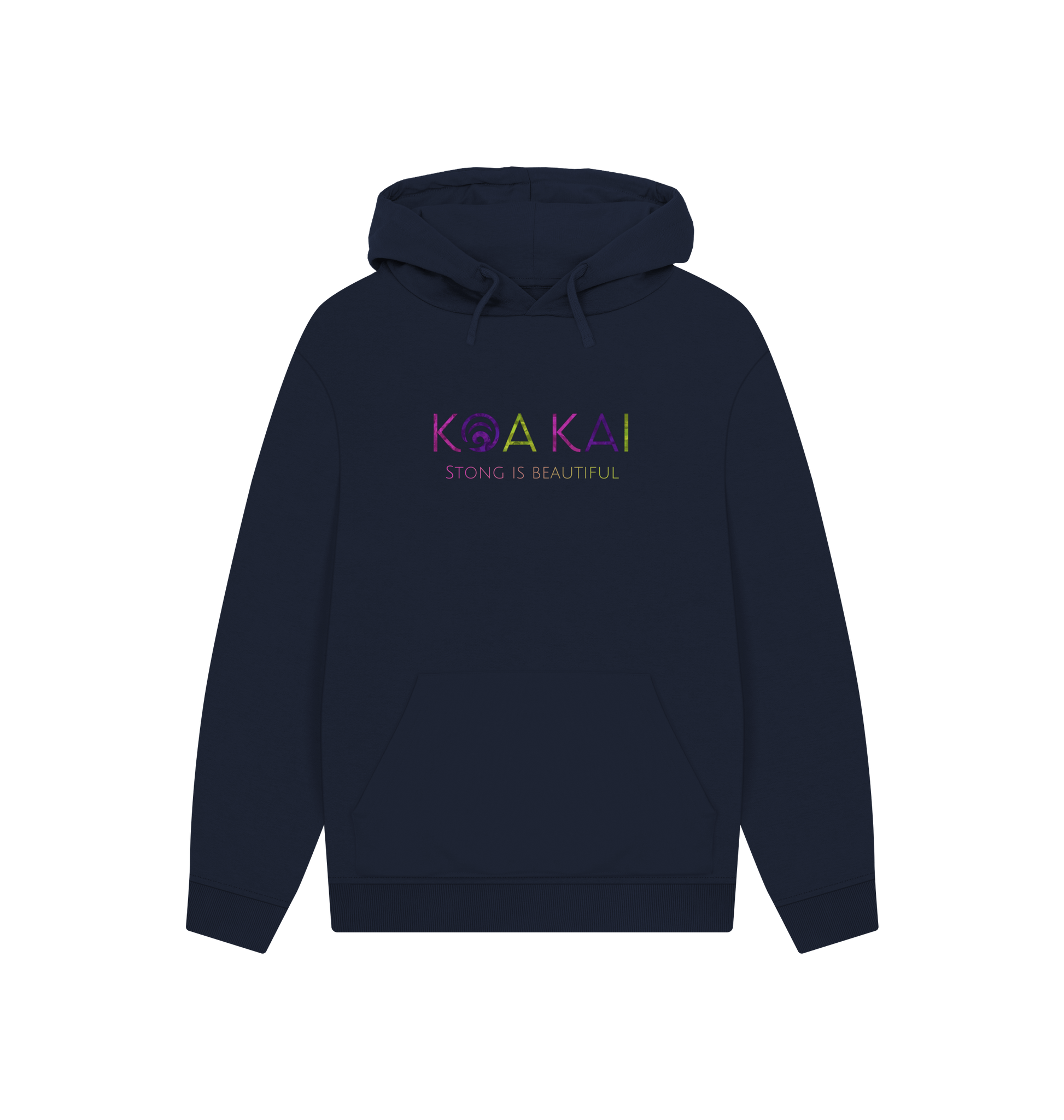 Navy Printed Hoody Front
