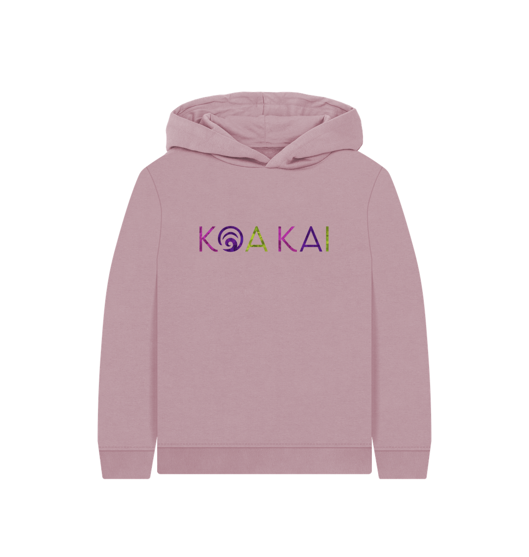 Mauve Printed Kids Hoodie Front