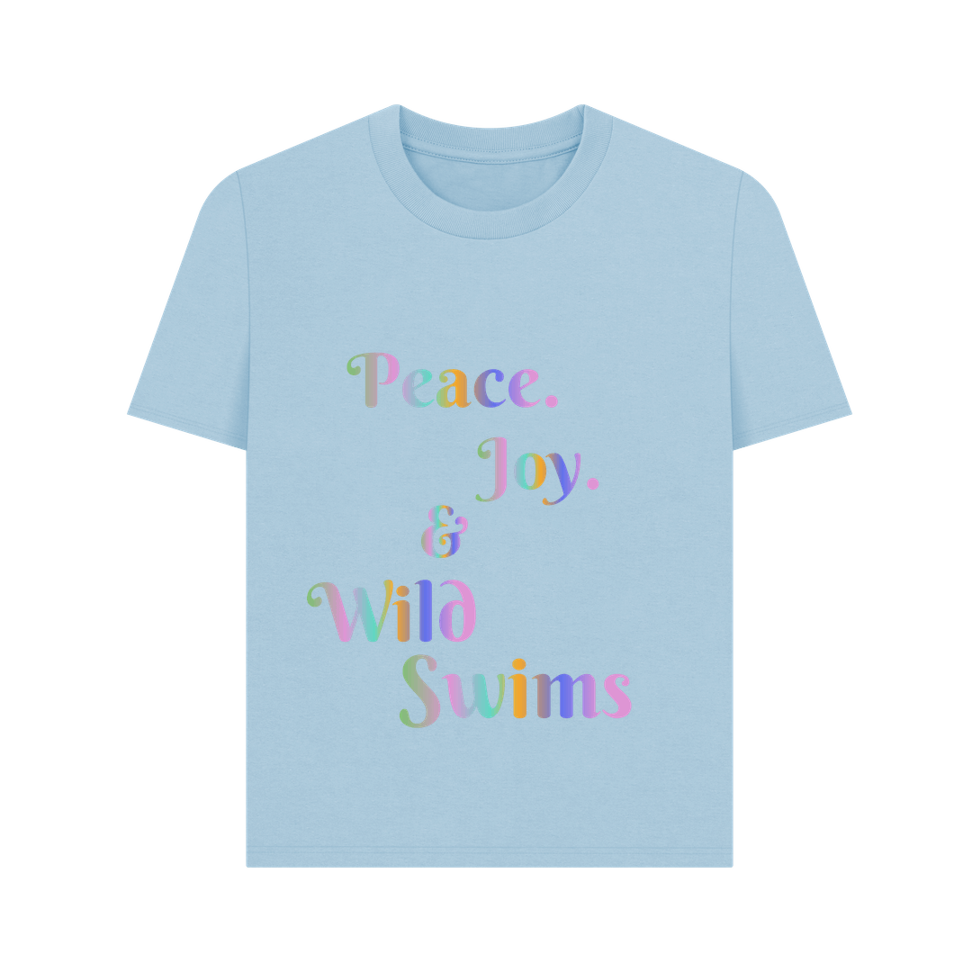 Milky Blue Printed T-shirt Front