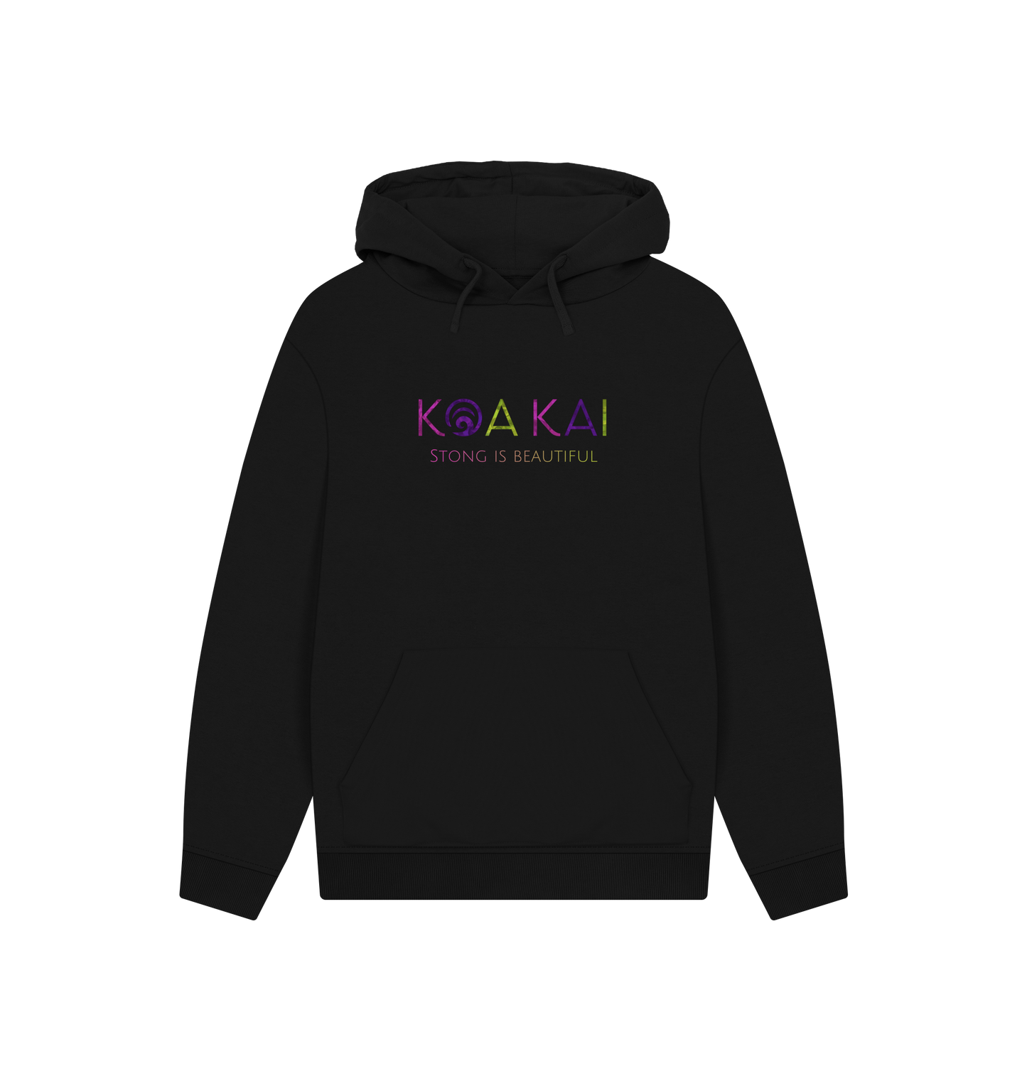 Black Printed Hoody Front