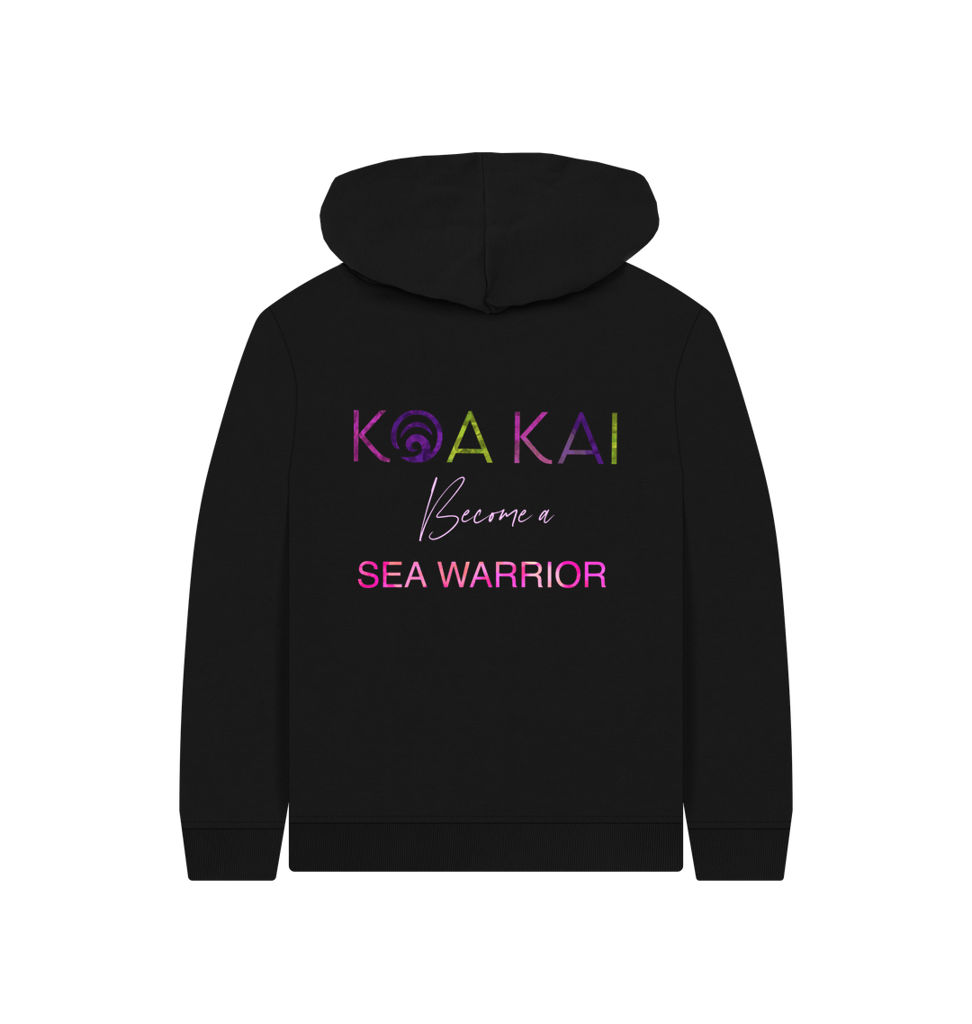 Black Printed Kids Hoodie