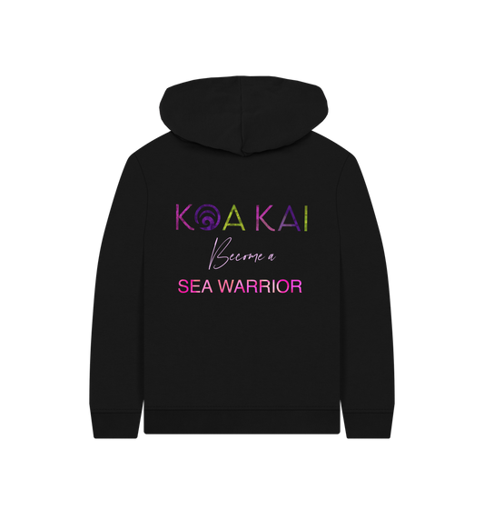 Black Printed Kids Hoodie