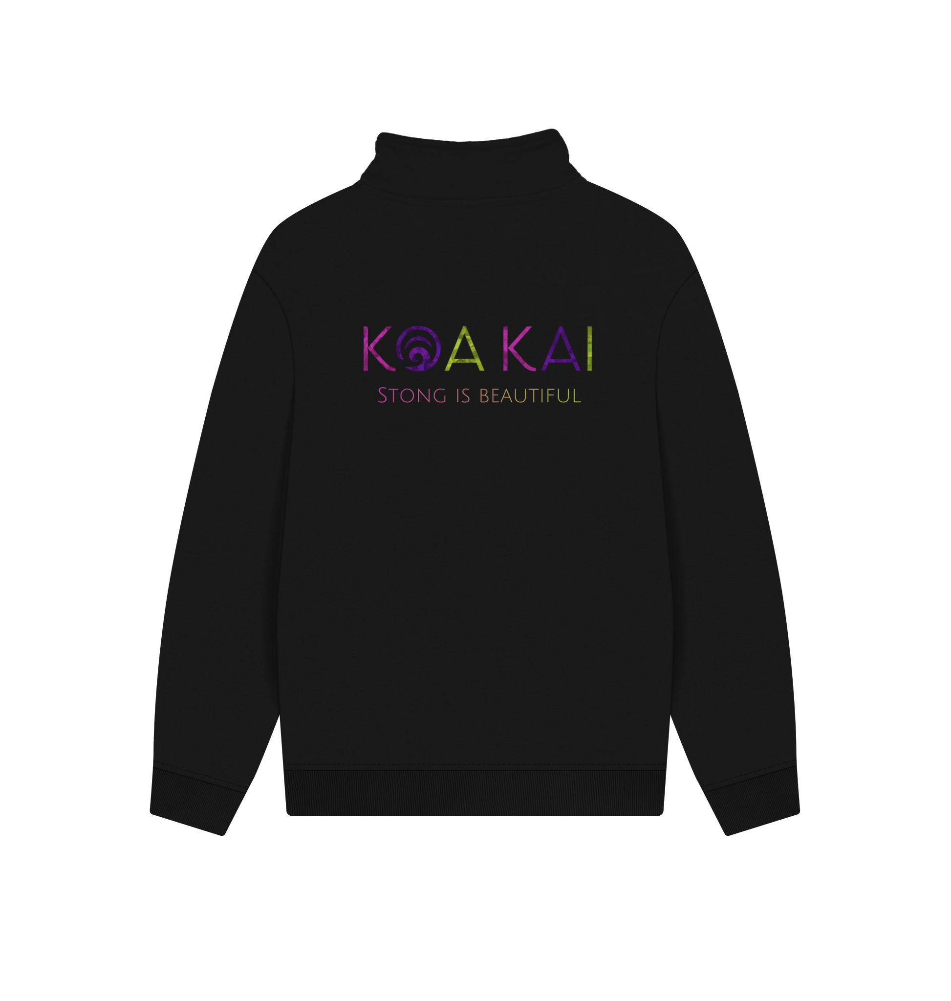 Black Printed Sweater Back