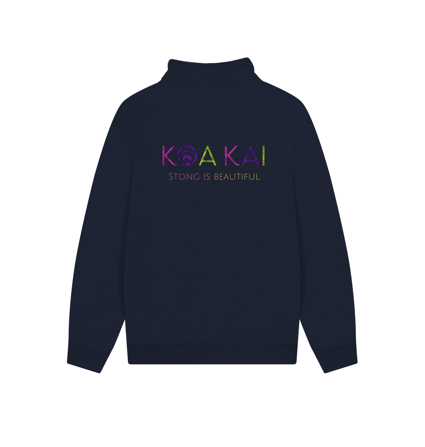 Navy Printed Sweater Back