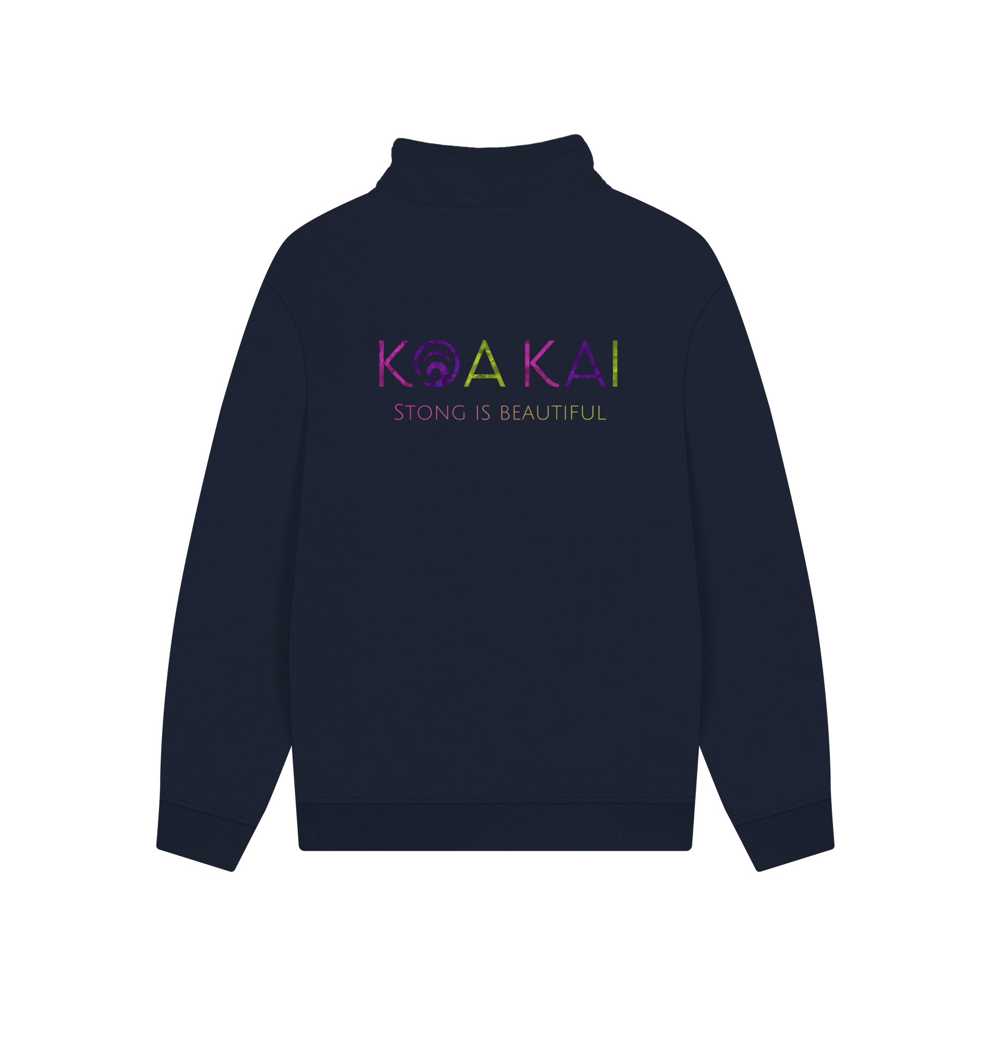 Navy Printed Sweater Back