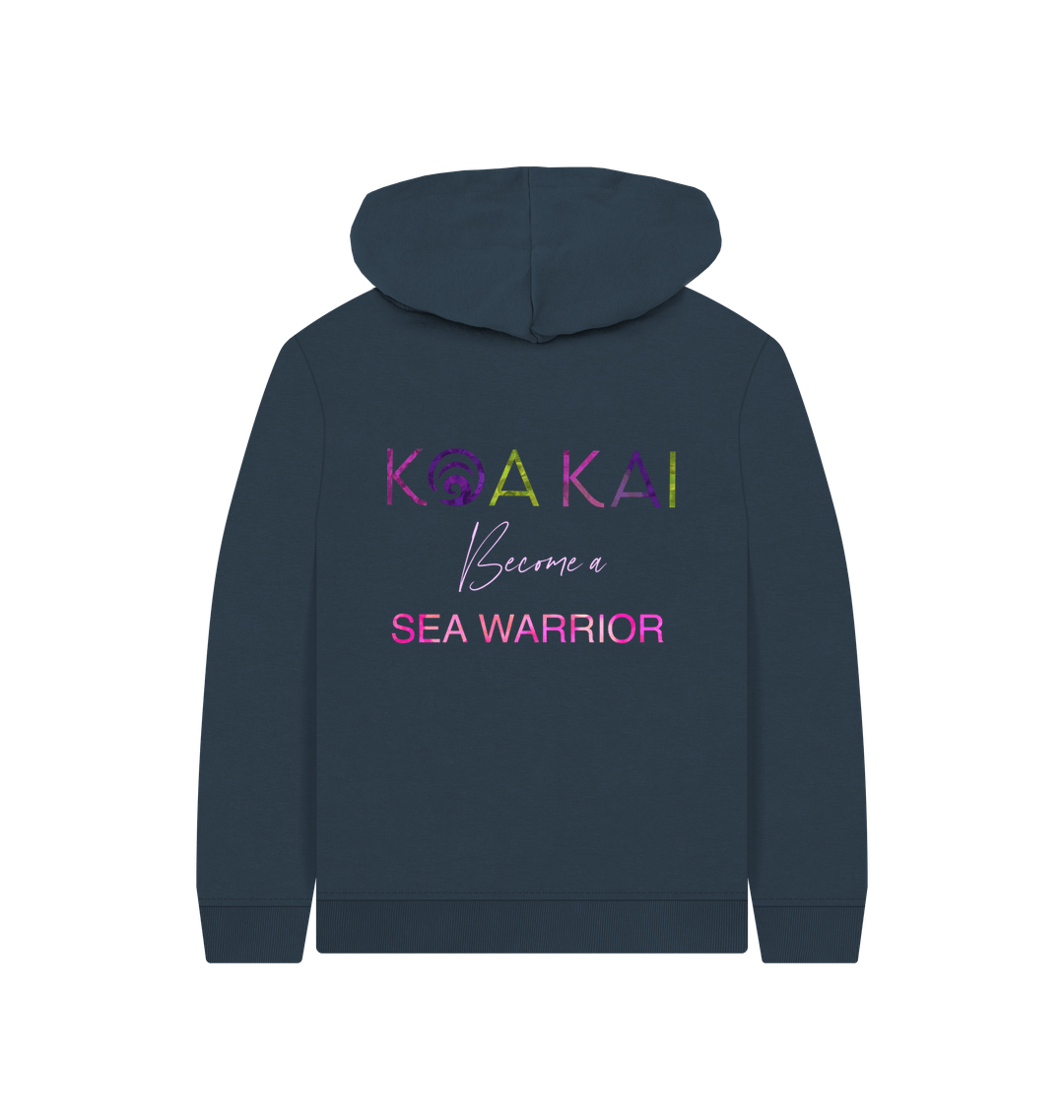 Navy Blue Printed Kids Hoodie