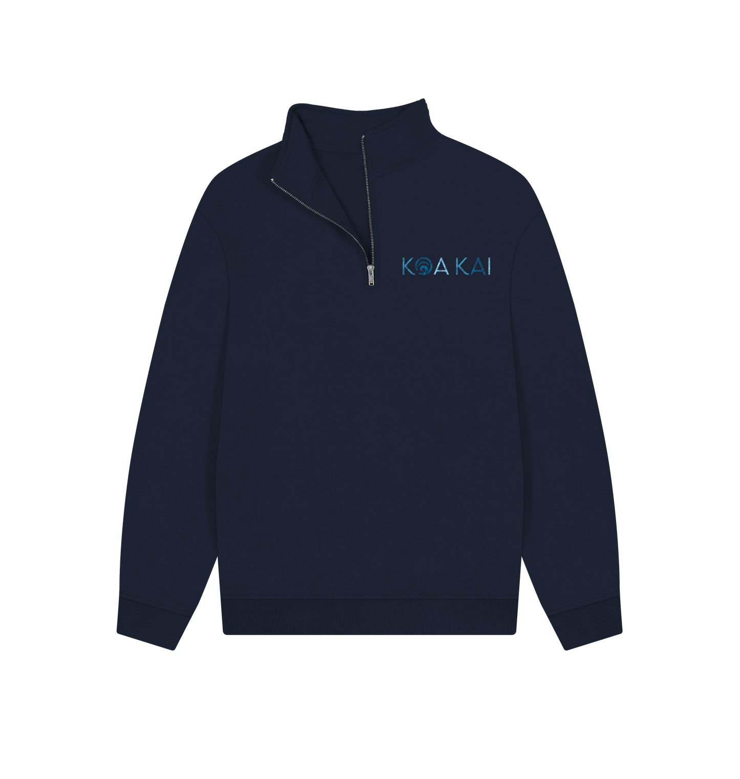 Navy Printed Sweater Front