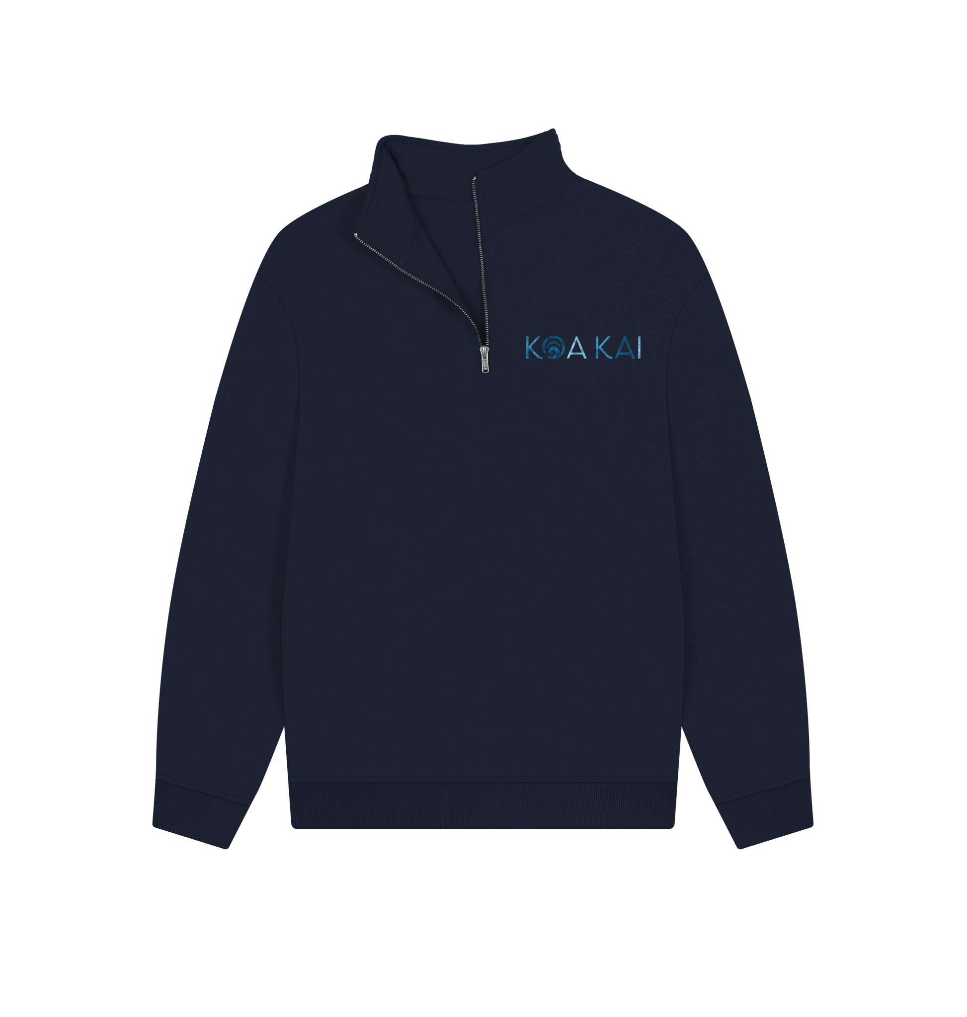 Navy Printed Sweater Front