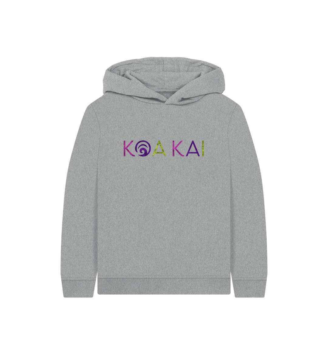 Athletic Grey Printed Kids Hoodie Front
