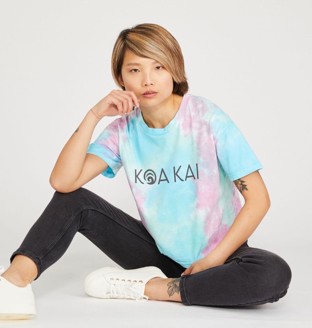Tie-die Koa Kai crop t-shirt