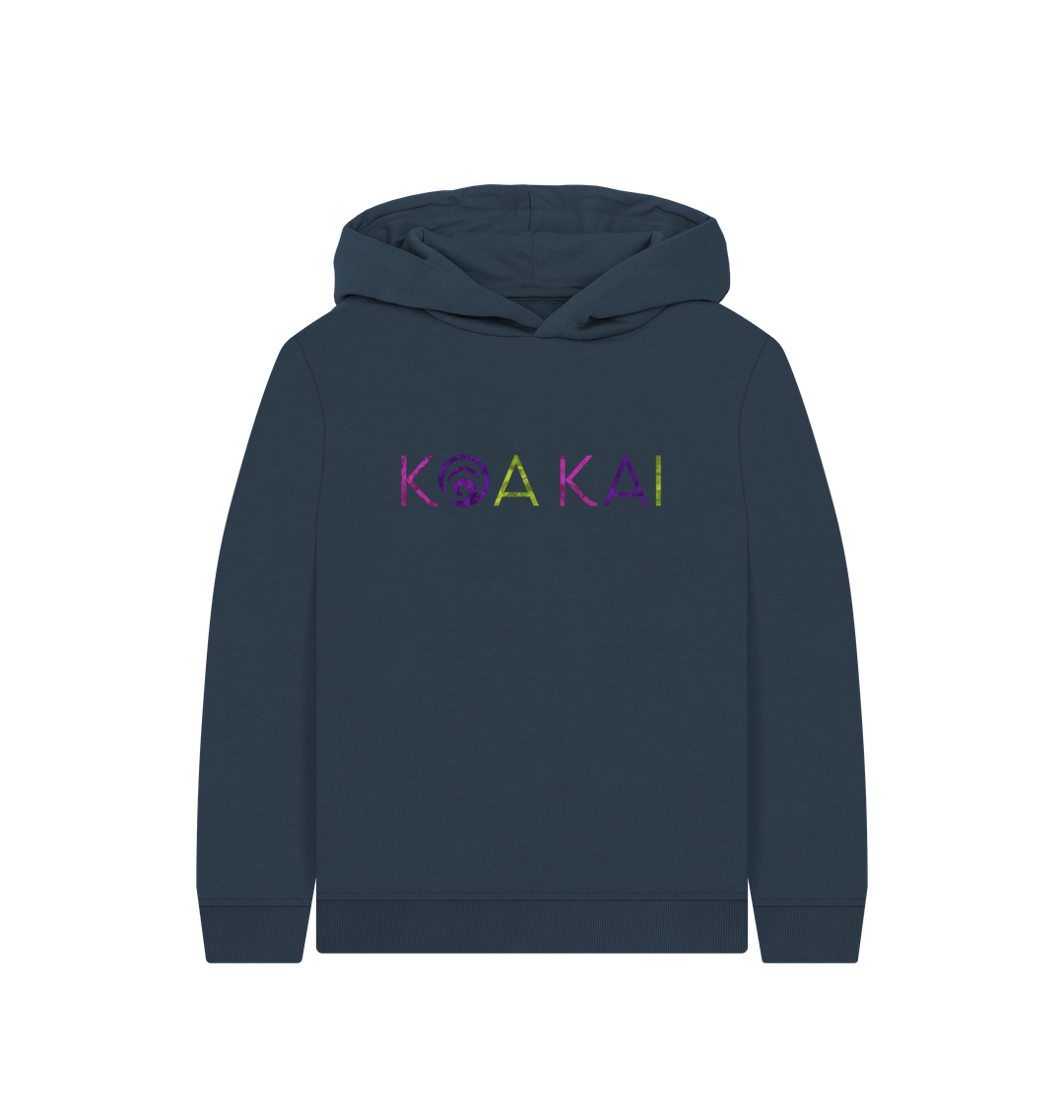 Navy Blue Printed Kids Hoodie