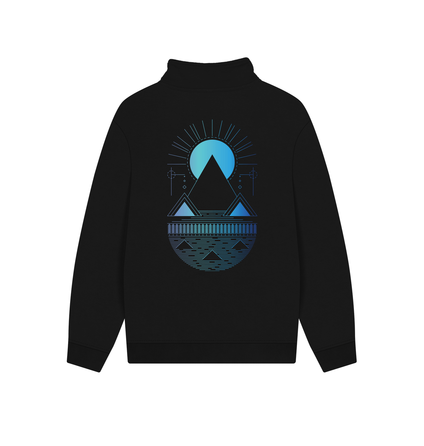 Black Printed Sweater Back