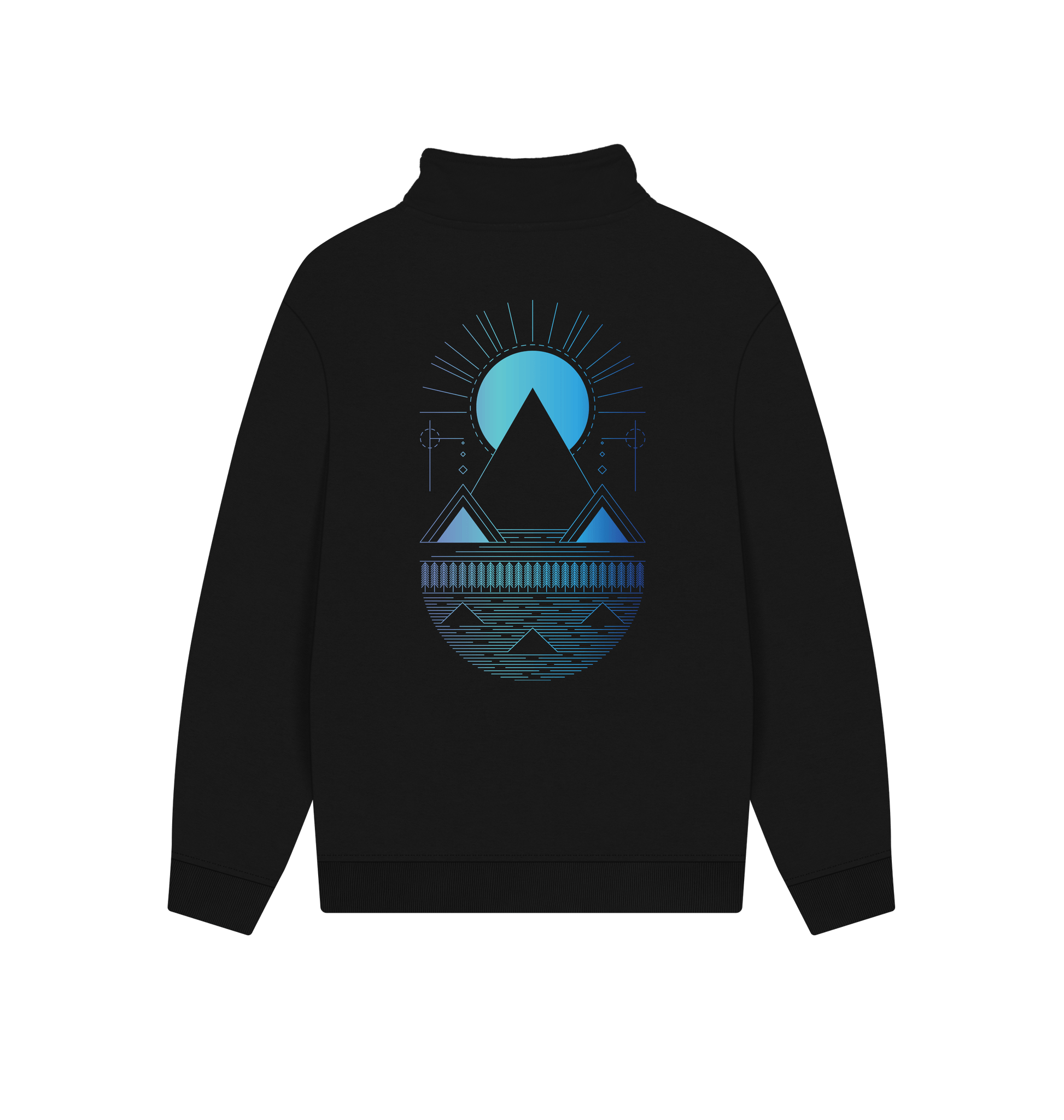 Black Printed Sweater Back