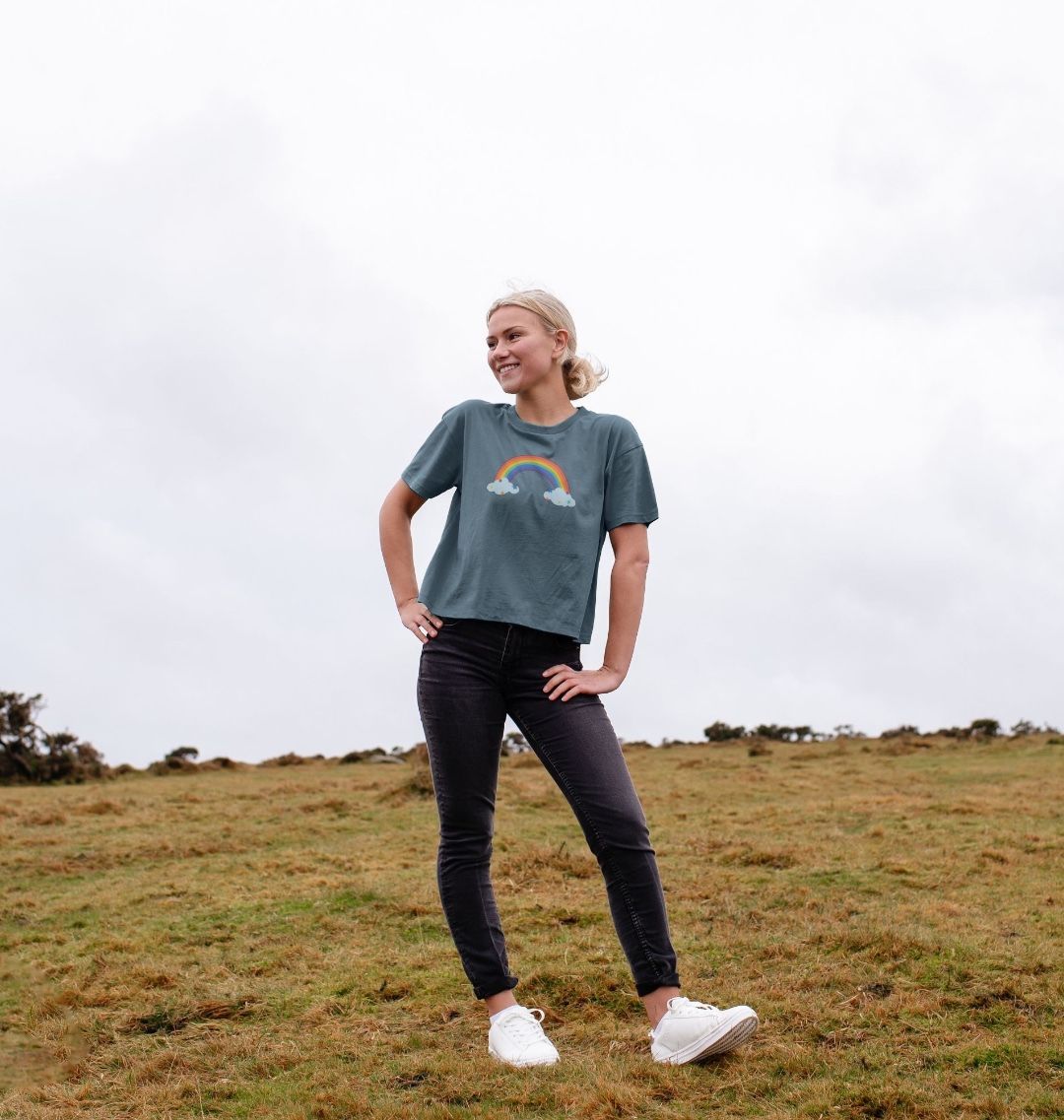 Rainbow and stars boxy tee