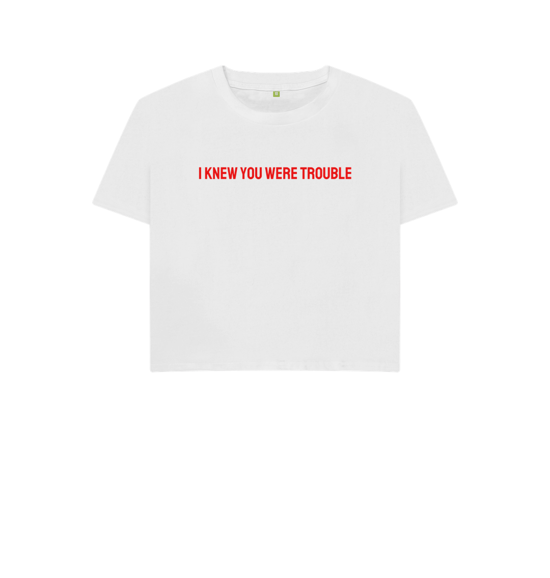 White Taylor Swift inspired Red Trouble tee
