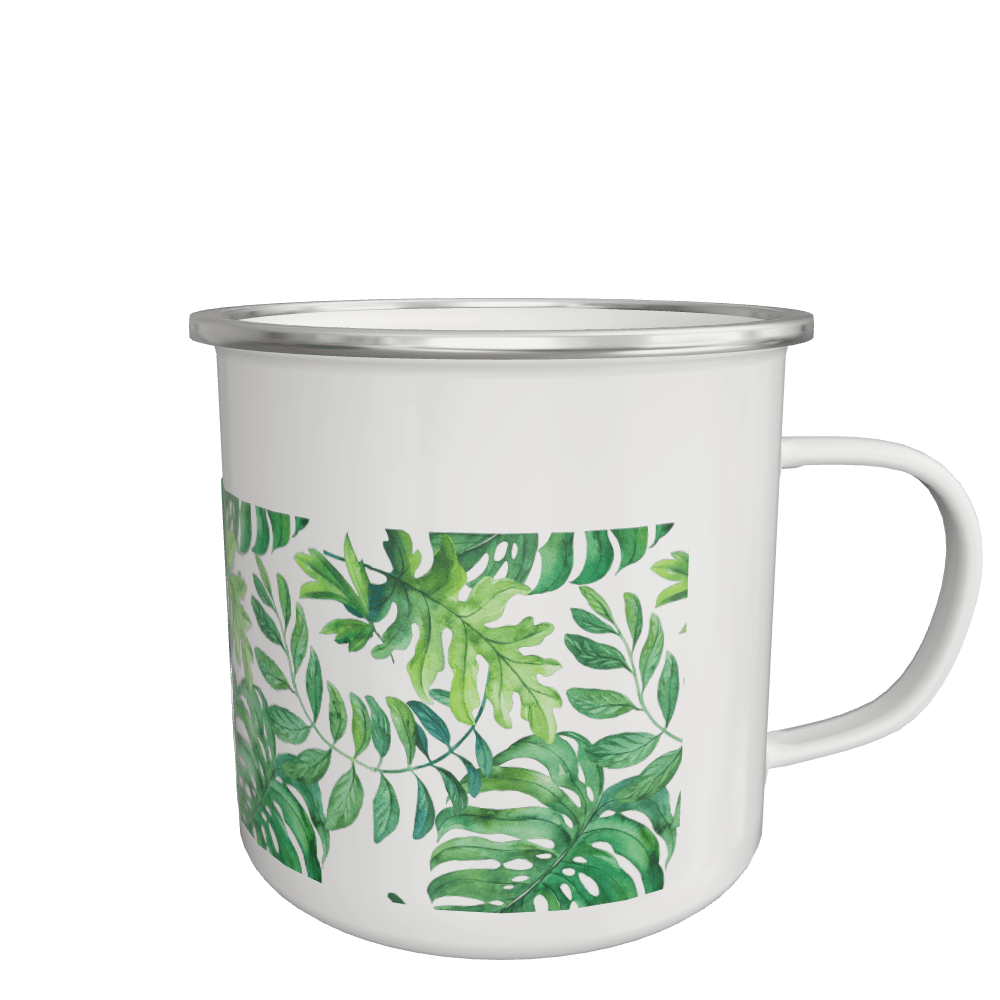 White Olivia enamel mug