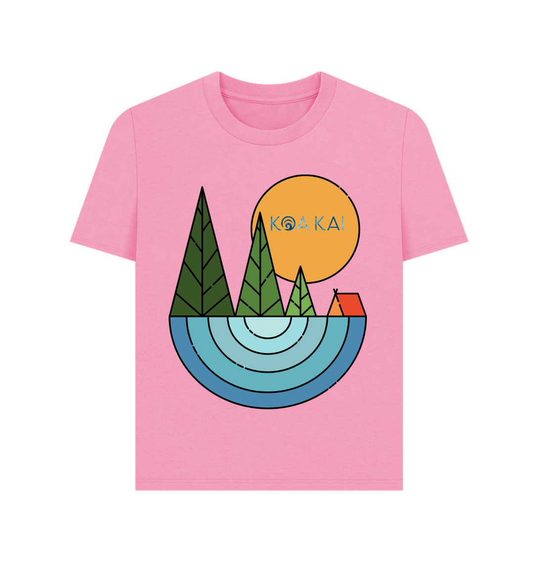 Rose Pink Printed T-shirt Front