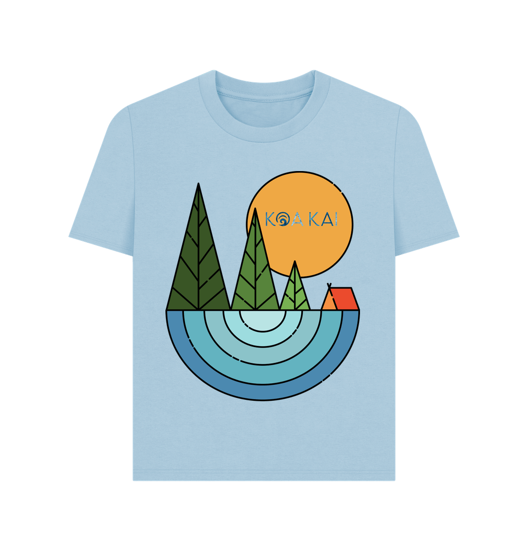 Milky Blue Printed T-shirt Front