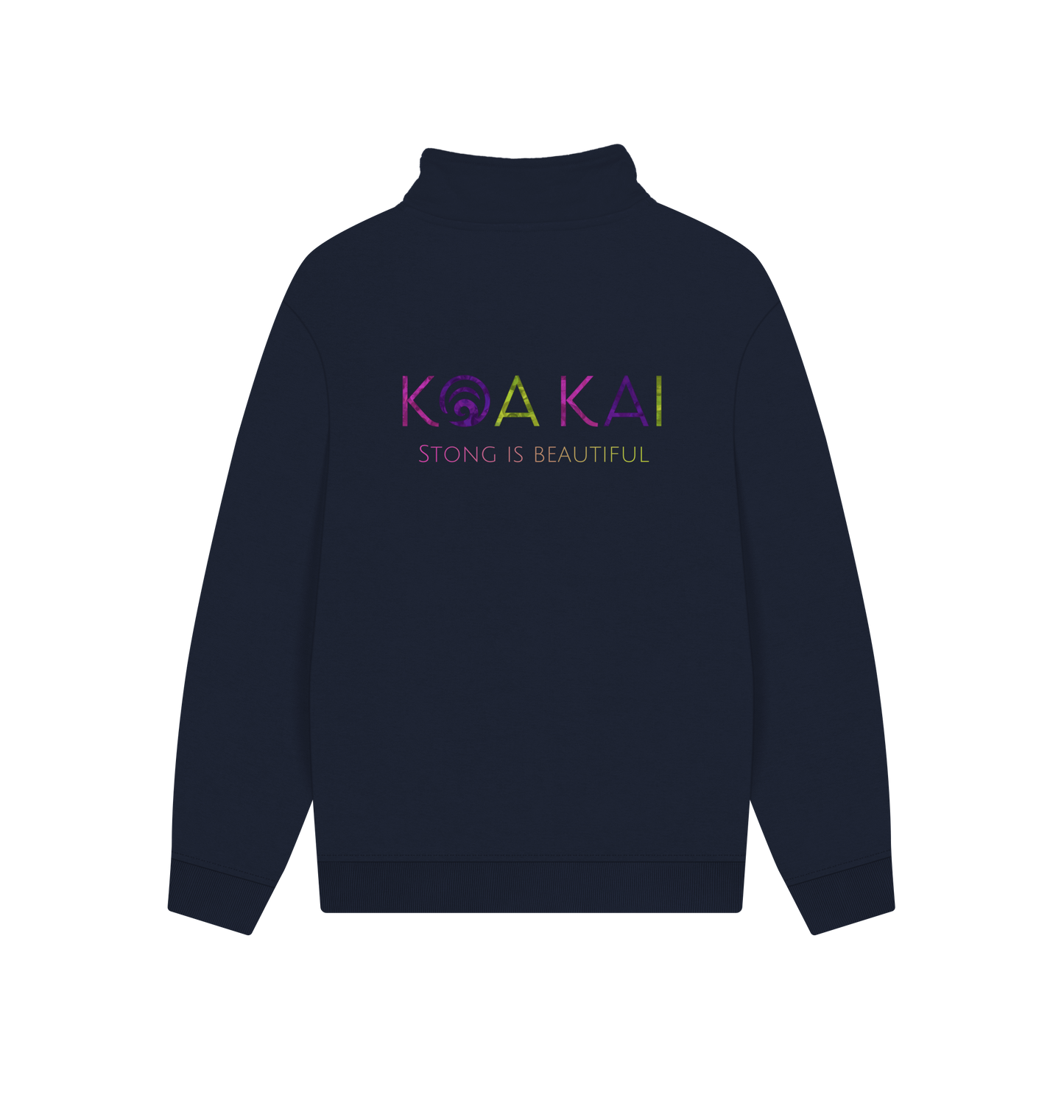 Navy Printed Sweater Back