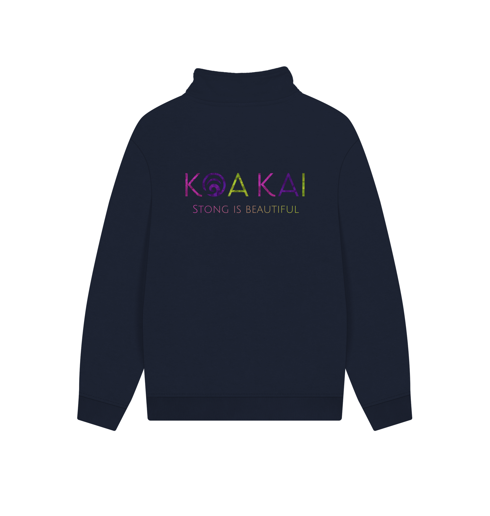 Navy Printed Sweater Back