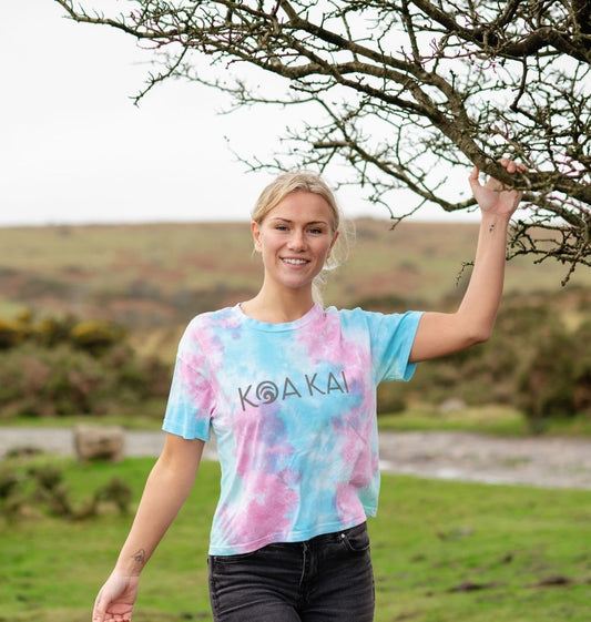 Tie-die Koa Kai crop t-shirt