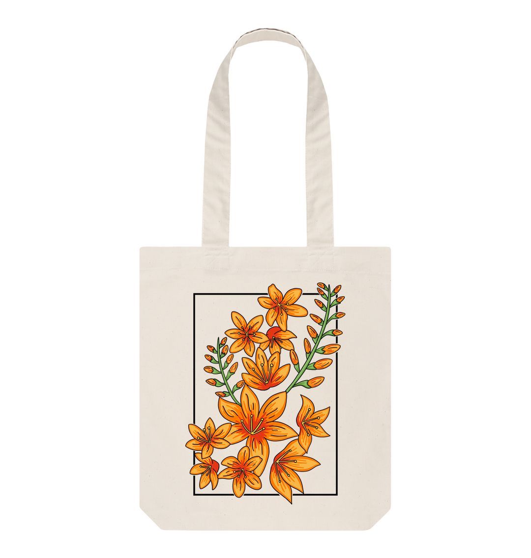 Natural Orange flower tote bag
