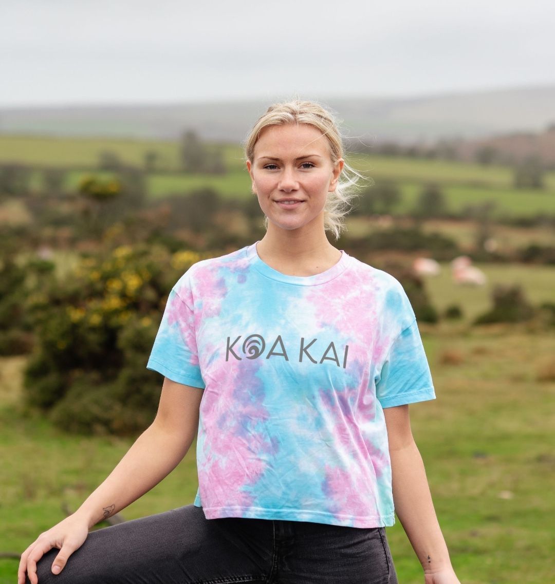 Tie-die Koa Kai crop t-shirt