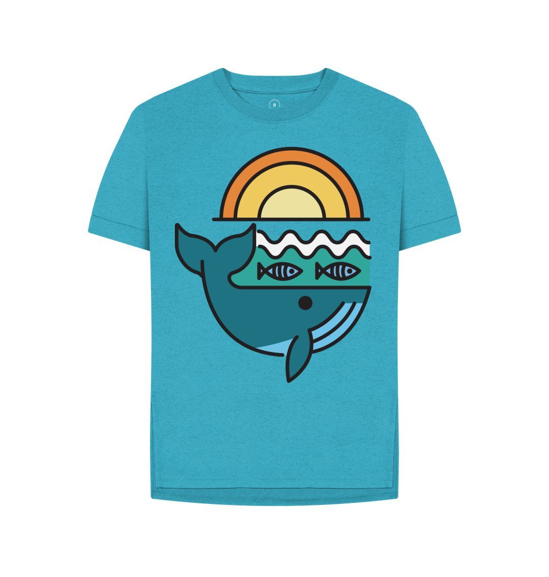 Ocean Blue Over the Whale Women's Remill\u00ae Relaxed Fit T-shirt