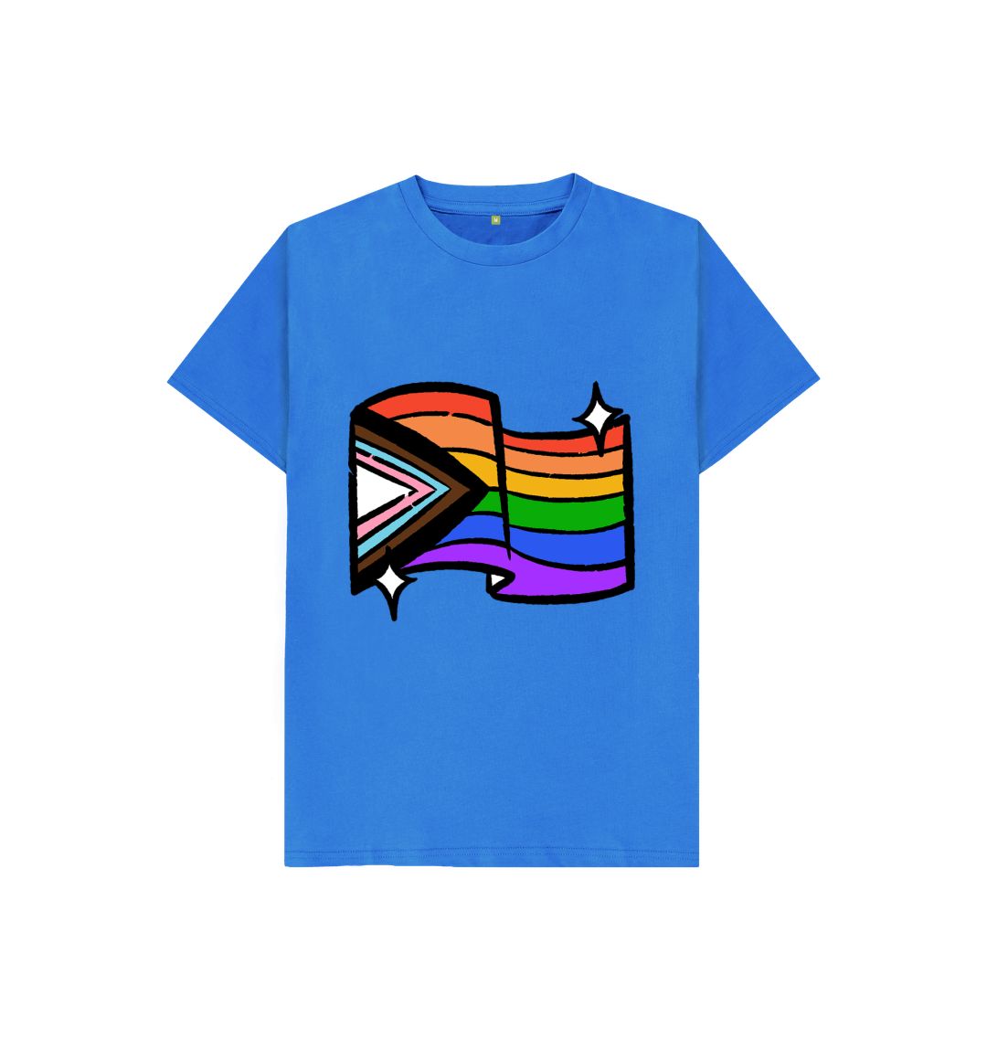 Bright Blue Pride butterfly tee by Ella