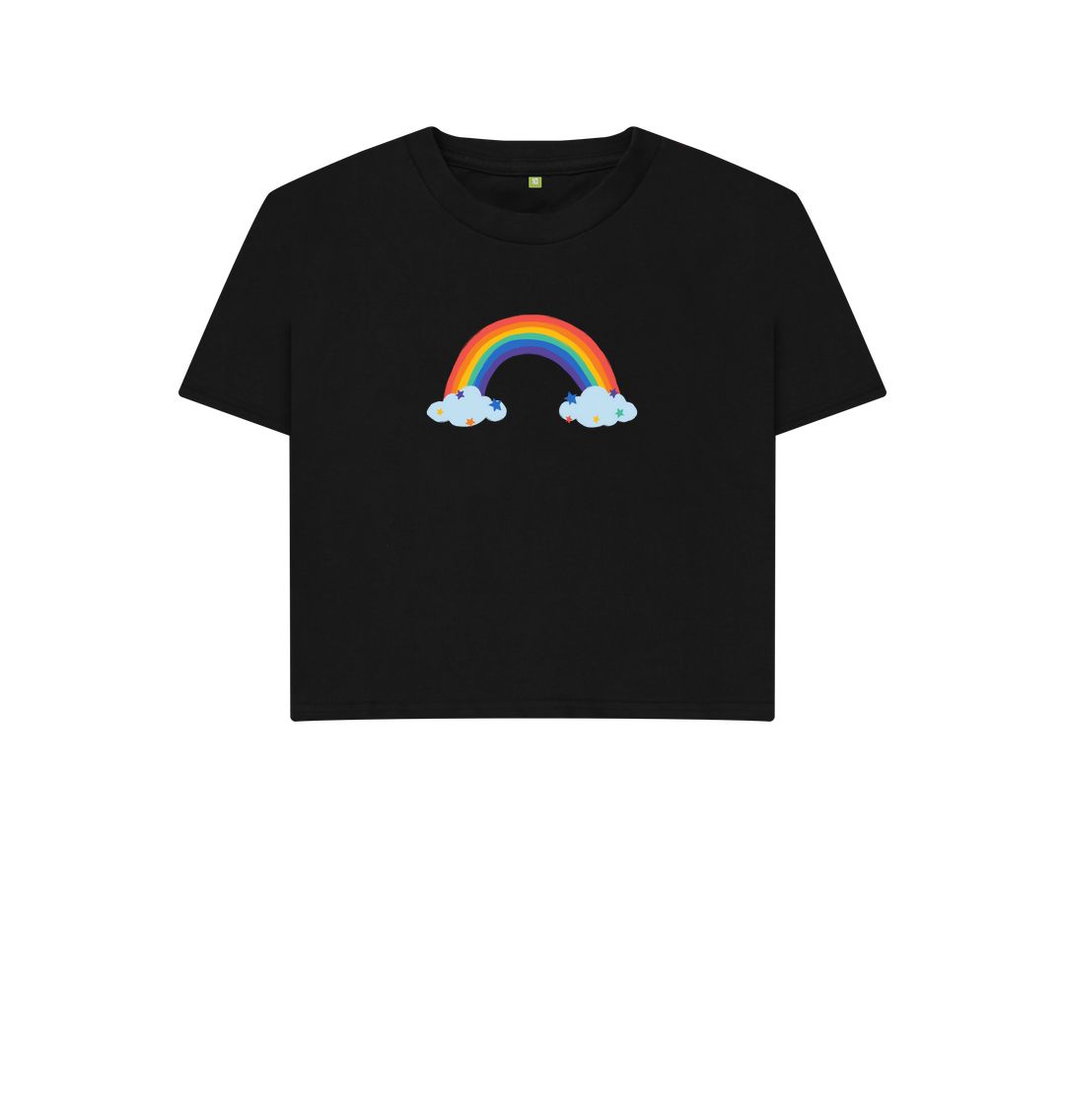 Black Rainbow and stars boxy tee