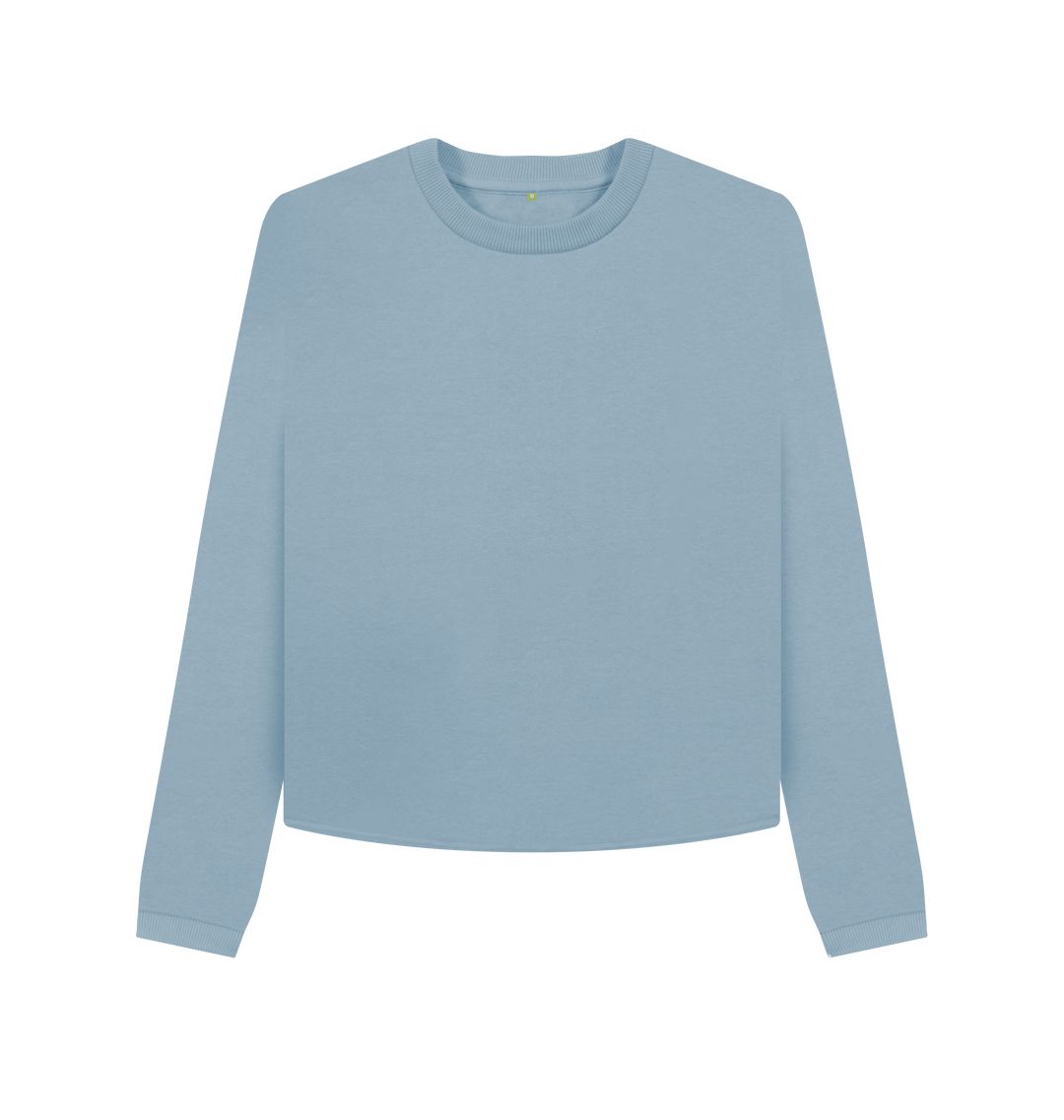 Stone Blue Women's Boxy Jumper Certified Organic Cotton