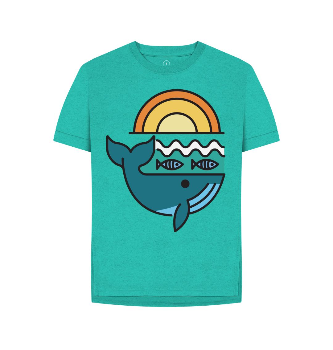 Seagrass Green Over the Whale Women's Remill\u00ae Relaxed Fit T-shirt