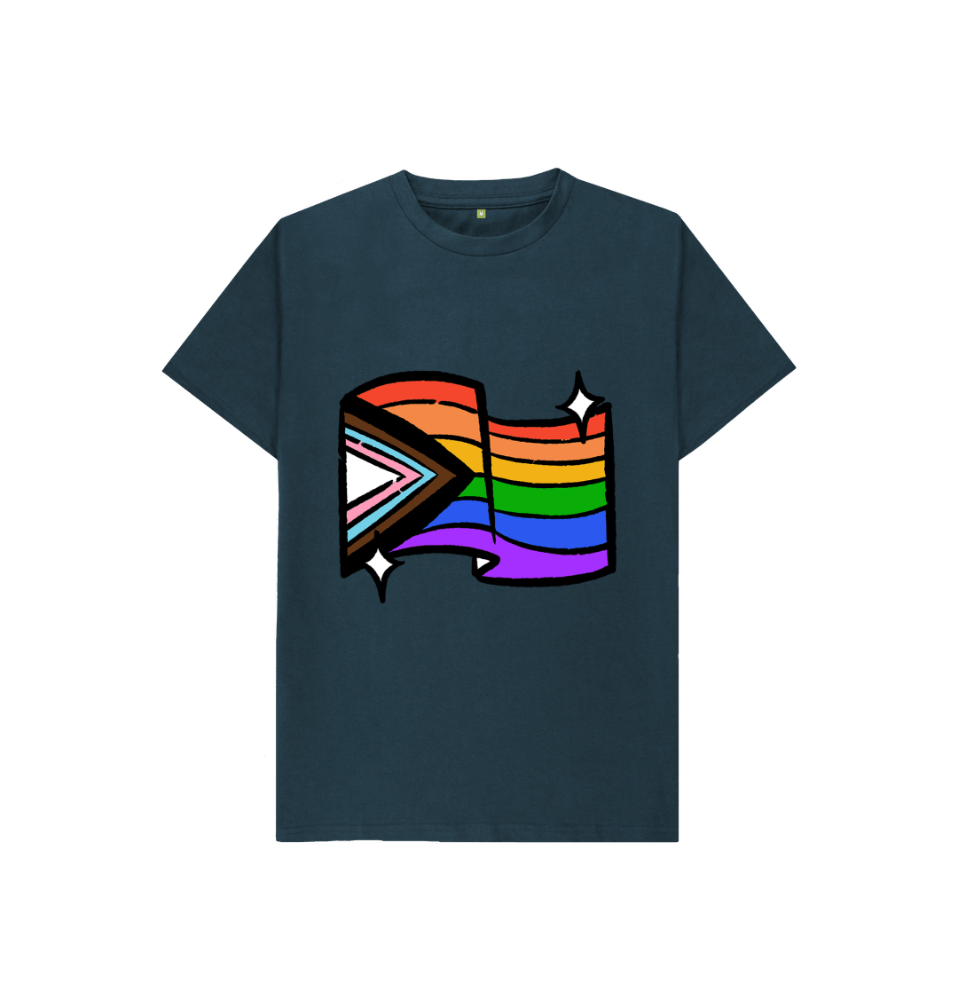 Denim Blue Printed Kids T-Shirt