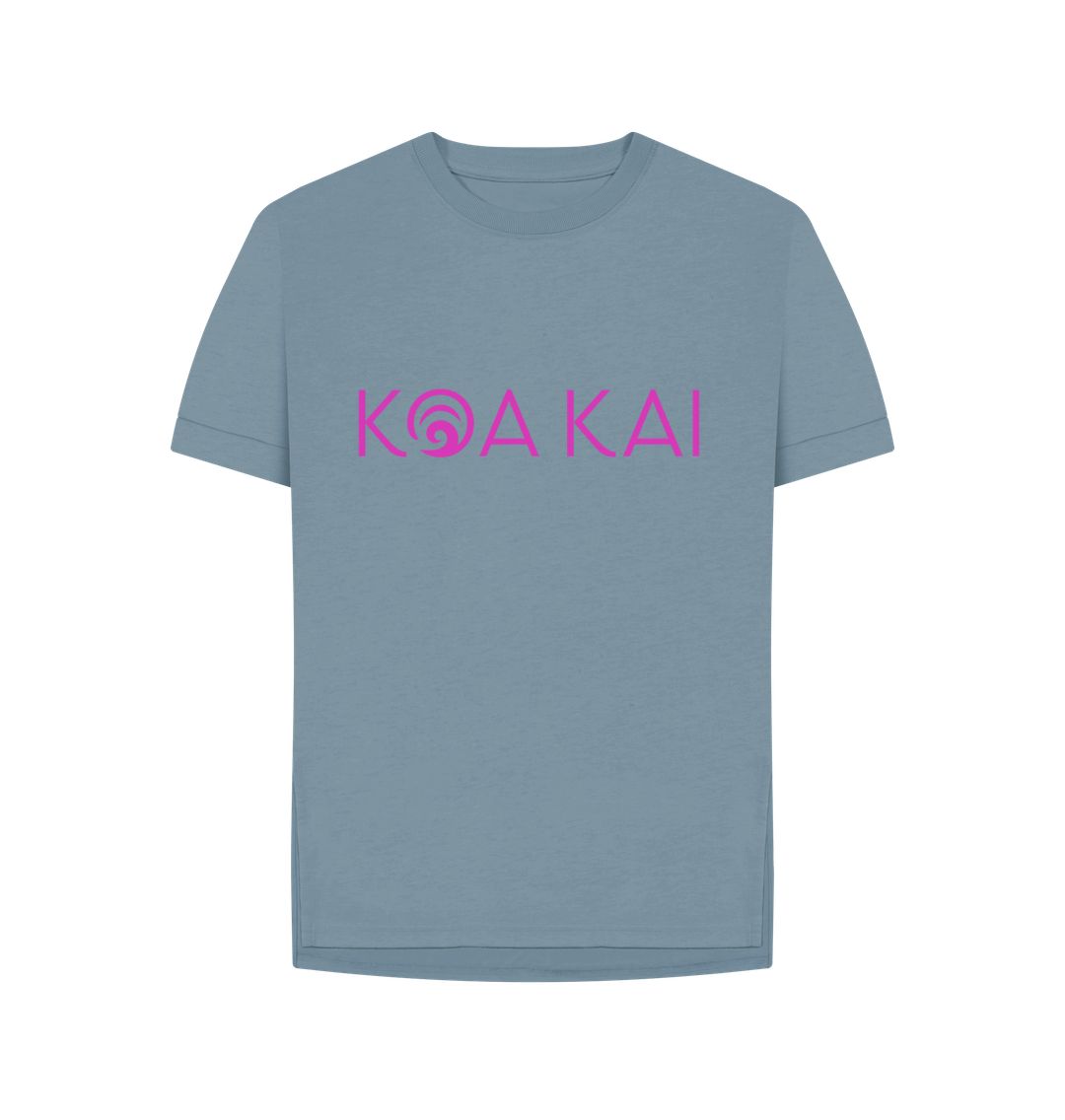 Stone Blue Koa Kai Women's Relaxed Fit Tee