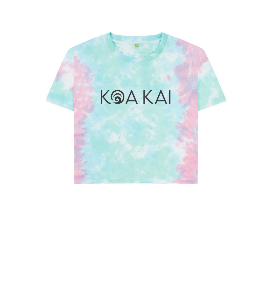 Pastel Tie Dye Tie-die Koa Kai crop t-shirt